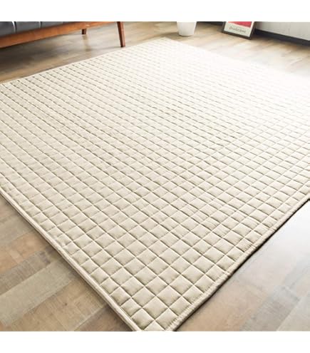 Amazon｜無印良品 洗いざらしの綿キルティングラグ ライト